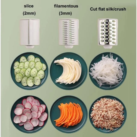 Fatiador Legumes: Ralador e Cortador de Vegetais Manual 3 em 1 Multiuso Cor Verde - Ambiente Casa