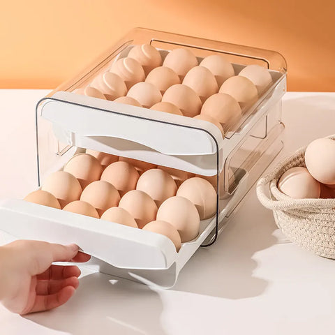 Organizador  de Ovos com Tampa Branca Para Geladeira - Ambiente Casa